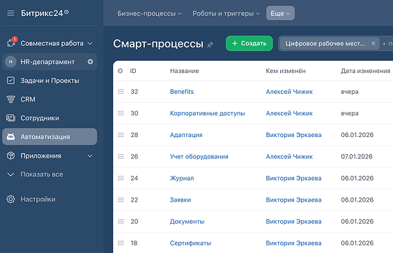 Возможности HR системы